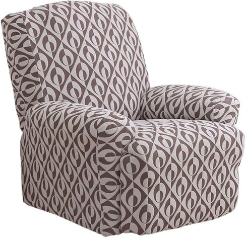 Recliner Slipcovers 4-Pieces Stretch Jacquard Recliner Cover with Printed Pattern Thickened Soft Reclining Chair Slipcover Furniture Protector for Kids Pets Orange in Saudi Arabia