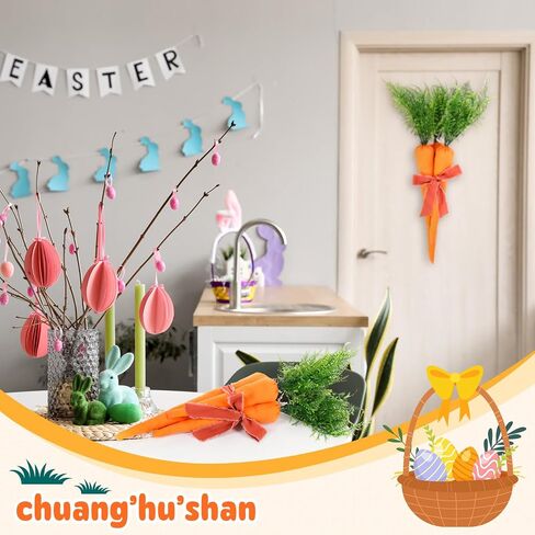 6 PCS Easter Currots Decor Decor Decor غير مكتملة من النسيج الكبير الجزرة المزيفة المزيفة لمحرف عيد الفصح Farmhouse Tabletop Basket Door Window Wall Wall Wall (13.78 ‘') in Saudi Arabia