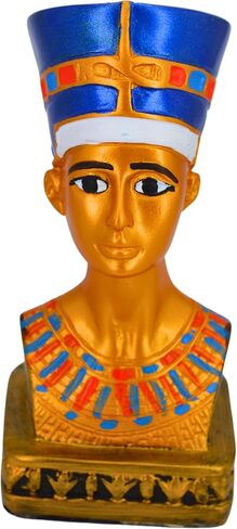 Queen Nefertiti Sculpture Mask - Stone with Pharaonic Hieroglyphics - Artistry from Egypt (Small) in Saudi Arabia