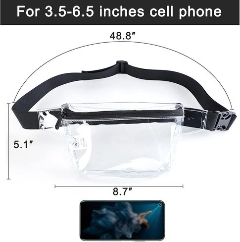 Small Clear Fanny Pack Stadium Approved for Women,TINYAT Clear Belt Bag for Waterproof Mini Waist Pack for Concerts, Sports in Saudi Arabia