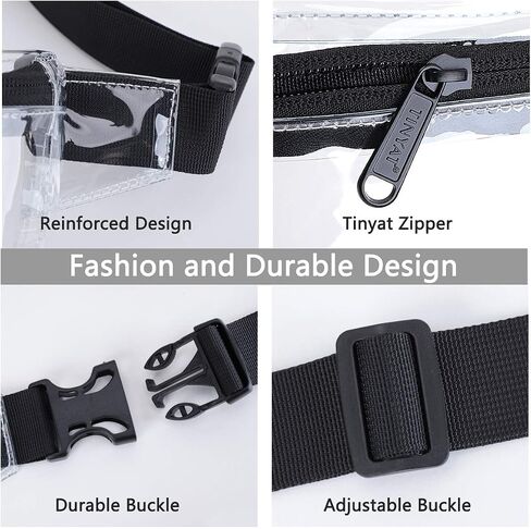 Small Clear Fanny Pack Stadium Approved for Women,TINYAT Clear Belt Bag for Waterproof Mini Waist Pack for Concerts, Sports in Saudi Arabia