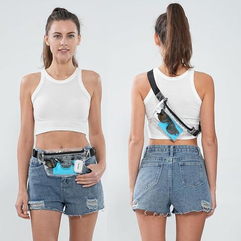 Small Clear Fanny Pack Stadium Approved for Women,TINYAT Clear Belt Bag for Waterproof Mini Waist Pack for Concerts, Sports in Saudi Arabia