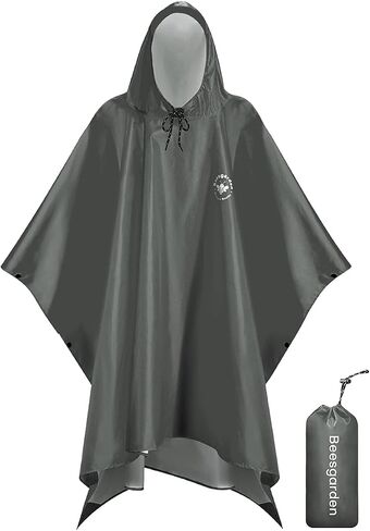 Waterproof Rain Poncho for Men and Women, Lightweight Waterproof Rain Jackets with Hood, 3-in-1 Multifunctional Foldable Protective Blanket, Shelter Tarpaulin for Outdoors, Camping, Hiking in Kuwait