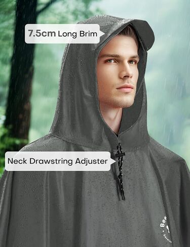 Waterproof Rain Poncho for Men and Women, Lightweight Waterproof Rain Jackets with Hood, 3-in-1 Multifunctional Foldable Protective Blanket, Shelter Tarpaulin for Outdoors, Camping, Hiking in Kuwait