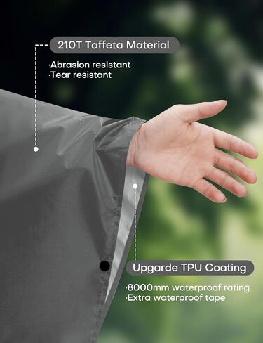 Waterproof Rain Poncho for Men and Women, Lightweight Waterproof Rain Jackets with Hood, 3-in-1 Multifunctional Foldable Protective Blanket, Shelter Tarpaulin for Outdoors, Camping, Hiking in Kuwait