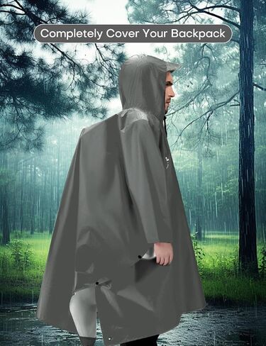 Waterproof Rain Poncho for Men and Women, Lightweight Waterproof Rain Jackets with Hood, 3-in-1 Multifunctional Foldable Protective Blanket, Shelter Tarpaulin for Outdoors, Camping, Hiking in Kuwait