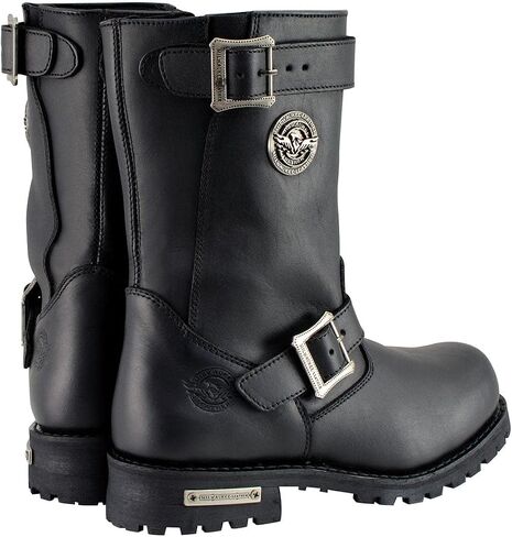 Milwaukee Leather Men's Black Leather Wide-Width 11-Inch Classic Engineer Motorcycle Boots MBM9020W in Saudi Arabia