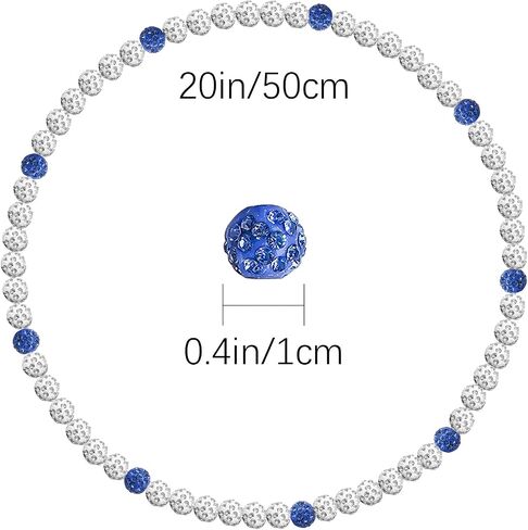 Beaded Chain Stuff,Bling Ice Collection, Rhinestone Inspired Discoball Baseball Necklace Baseball Dirp Accessories for Baseball Team Lovers for Men Boys 16Inch / 20Inch in Saudi Arabia