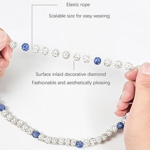 Beaded Chain Stuff,Bling Ice Collection, Rhinestone Inspired Discoball Baseball Necklace Baseball Dirp Accessories for Baseball Team Lovers for Men Boys 16Inch / 20Inch in Saudi Arabia
