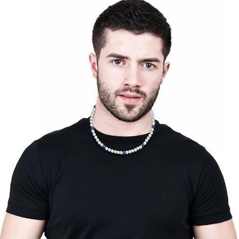 Beaded Chain Stuff,Bling Ice Collection, Rhinestone Inspired Discoball Baseball Necklace Baseball Dirp Accessories for Baseball Team Lovers for Men Boys 16Inch / 20Inch in Saudi Arabia