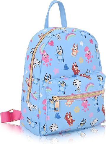 Fast Forward Bluey Backpack for Boys, Girls, Women, Men, Unisex | Cute PU Leather 10" Bluey Mini Backpack Purse Shoulder Purse | Bluey Bag and Bluey Accessories in Saudi Arabia