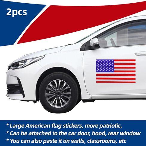 American Flag Decal,3pcs USA Flag Decal Sticker, Reflective Car Stickers for Cars/Trucks - Support US Military in Saudi Arabia