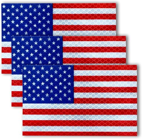 American Flag Decal,3pcs USA Flag Decal Sticker, Reflective Car Stickers for Cars/Trucks - Support US Military in Saudi Arabia
