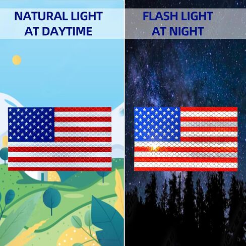 American Flag Decal,3pcs USA Flag Decal Sticker, Reflective Car Stickers for Cars/Trucks - Support US Military in Saudi Arabia