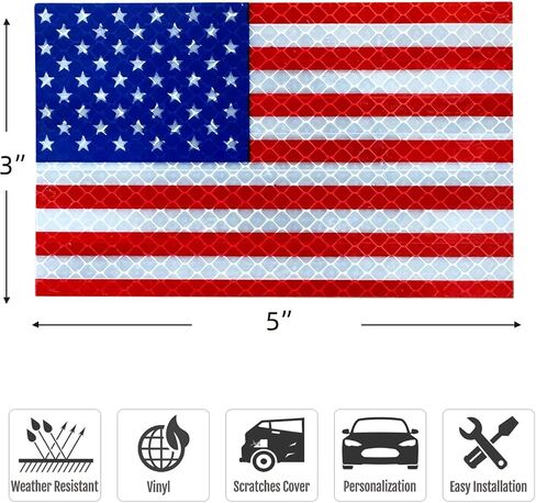 American Flag Decal,3pcs USA Flag Decal Sticker, Reflective Car Stickers for Cars/Trucks - Support US Military in Saudi Arabia
