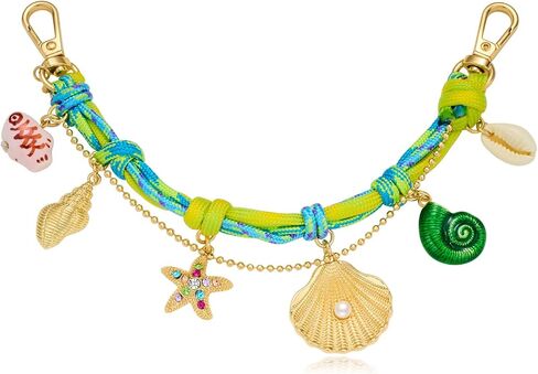 Gold Keychains for Women Cute Shell Starfish Conch Bag Charms Keyrings Summer Beach Ocean Keychain Accessories in Saudi Arabia