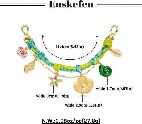 Gold Keychains for Women Cute Shell Starfish Conch Bag Charms Keyrings Summer Beach Ocean Keychain Accessories in Saudi Arabia