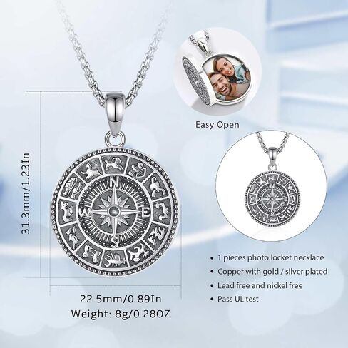Vito Sterling Silver Urn Necklace for Ashes, Customized Cross/Heart/Angel Wings/Tree of Life/Cardinal Cremation Keepsake Jewelry Memorial Funeral Gift for Women Men, 22" in Saudi Arabia