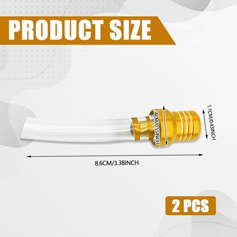 2PCS Breather Hose Gas Fuel Tank Cap, Fuel Tank Vent, CNC One Way Tank Valve Vent Tube with Aluminum Cap, Universal Car Accessories Tube Hose Breather Cap for ATV Quad CRF Pit Dirt Bike in Saudi Arabia