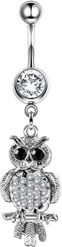 Stainless Steel Danging Belly Button Rings 16g 3/8 10mm 8mm Clear Crystal Ball Earrings Piercing Jewelry More Theme in Saudi Arabia