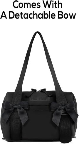 حقيبة صالة رياضية صغيرة للنساء: حقيبة يد أو حقيبة كتف مع أحزمة قابلة للتعديل - مع القوس اللطيف - تدريبات عمل اليوغا in Kuwait