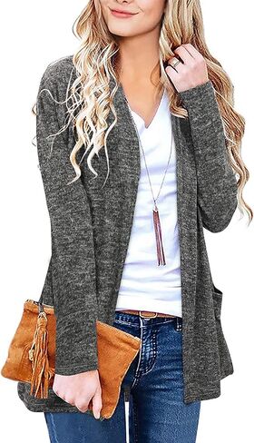 ULTRANICE Cardigan Sweaters Womens Fashion 2025 Spring Lightweight Long Sleeve Casual Tops Clothes Outfits with Pockets in Saudi Arabia