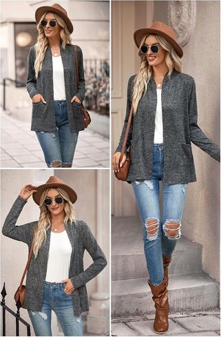 ULTRANICE Cardigan Sweaters Womens Fashion 2025 Spring Lightweight Long Sleeve Casual Tops Clothes Outfits with Pockets in Saudi Arabia