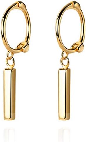 Reffeer Solid 925 Sterling Silver Bar Hoop Earrings Huggie for Women Small Bar Huggie Earrings Drops in Saudi Arabia
