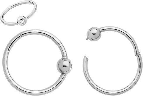 365 Sleepers Titanium Grade 18G GEM BCR Ball Closure Septum المجوهرات المفصلية حلقة خاتم جسم ثقب حلقات الشفاه الطوق in Saudi Arabia