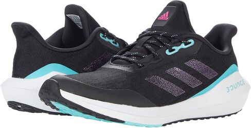 adidas Unisex-Child EQ21 Running Shoe, Black/White/Grey (Elastic), 4.5 in Kuwait