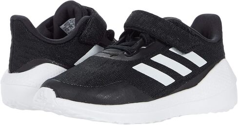 adidas Unisex-Child EQ21 Running Shoe, Black/White/Grey (Elastic), 4.5 in Kuwait