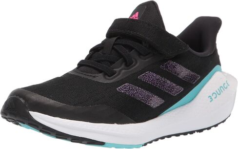 adidas Unisex-Child EQ21 Running Shoe, Black/White/Grey (Elastic), 4.5 in Kuwait