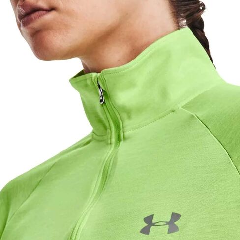 Under Armour Women's Tech Twist ½ Zip Long-Sleeve Pullover , Quirky Lime (752)/Metallic Silver , Small in Saudi Arabia