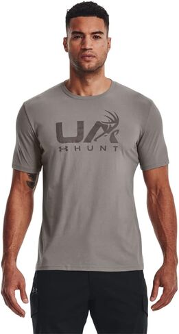 Under Armour Men's Antler Hunt Logo T-Shirt , Black (001)/Ua Barren Camo , Small in Saudi Arabia