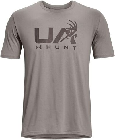 Under Armour Men's Antler Hunt Logo T-Shirt , Black (001)/Ua Barren Camo , Small in Saudi Arabia