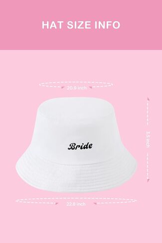 Coucoland White Bride Bucket Hat - Bride Beach Sun Hat Outfit Bashelorette Party Assactory لمشاركة الزفاف في الهواء الطلق in Kuwait
