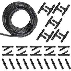 30 PCS Car Windshield Washer Hose Kit, 13.1Ft Flexible Cleaning Hose, Leak-proof Rubber Tube Repair Accessories with T-type Y-type I-type Connector, for Most Cars (Black)