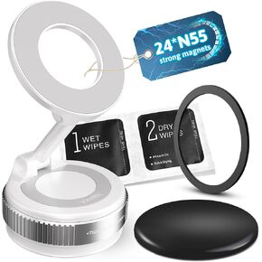 2025 Upgraded Vacuum Magnetic Phone Holder with 360° Rotation, 80LBS Ultra Suction Cup Phone Mount for MagSafe Cell Phone Holders, phone holder for Your Car/Mirror Mount for iPhone & Android (White)