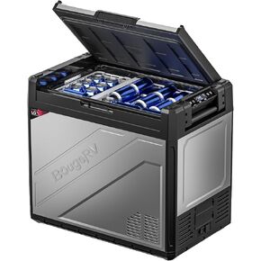 BougeRV 12 Volt Portable Refrigerator, 41 Quart Rocky V2.0 Dual Zone Car Fridge Freezer with APP Control, Compressor Cooler 12/24V DC, 110~240V AC for Overlanding, Camping, Travel, RV, Truck