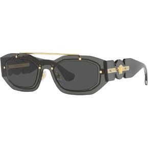 Versace VE 2235 100287 Dark Grey Plastic Rectangle Sunglasses Grey Lens in Kuwait