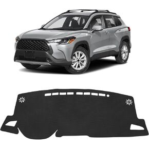 FIILINES Dash Cover for 2022-2025 Toyota Corolla Cross, Dashboard Mat Accessories Dash Cover Sunshade Nonslip Mesh Protector No Glare Black