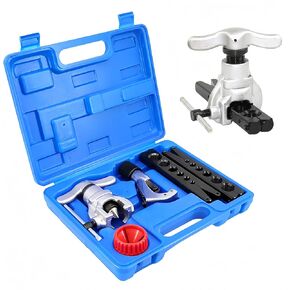 HVAC Flaring Tools Kit, Brake Line HVAC Pipe Single Flaring Swaging Tool Kit, 45 Degree Eccentric Type Pipe Expander Refrigeration Tools with Cutter&Reamer for 1/4"-3/4" Copper Pipe