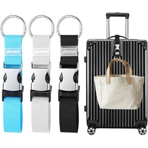 3 Pcs Luggage Straps Gripper Add a Bag Adjustable Jacket Gripper Heavy Duty Suitcase Belt Connector Travel Accessories Backpack Straps Hook with Buckle for Easy to Carry Extra Bags