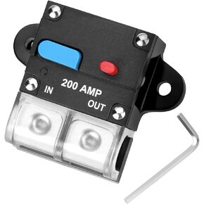 QWORK 200A Circuit Breaker with Manual Reset, Self Recovery Circuit Breaker, Energy Inline Circuit Breaker Fuse Inverter for Automobiles, Ships, RVs