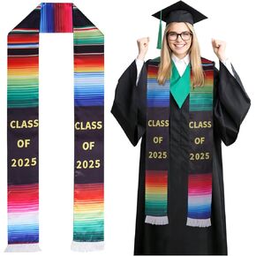 Jmkocz Mexican Graduation Sash Class of 2025 Mexican Graduation Stole Mexico Serape Scarf Honor Stole for Graduates