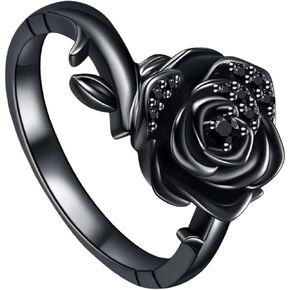 Urn Rings for Ashes for Women 925 Sterling Silver Gothic Rose Flower Cremation Ring Ashes Keepsake Jewelry Gifts for Women