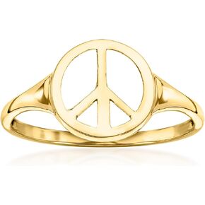 Ross-Simons 14kt Yellow Gold Peace Sign Ring