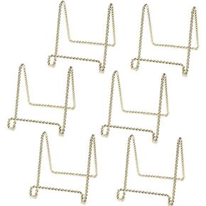HOHIYA 6 Pcs Plate Stands for Display Holder Gold 3 Inch Twist Wire Iron for Picture Frame Decorative Plates Taiwan Made
