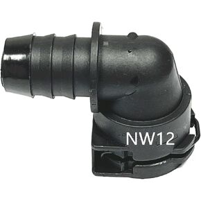 NW12 Coolant Hose Connector Adapter,Radiator Pipe Line Fitting for Mercedes-Benz BMW Audi Volkswagen Chevrolet Volvo Buick,Engine Heater Hose Assembly Junction Flange Repair Kit Barbed 90 Deg 0.74in
