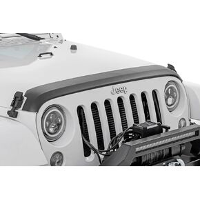 Rough Country Front Hood Protector for Jeep Wrangler JK (2007-2018) - High-Density Thermoplastic, UV-Resistant, Easy Install Trail Cladding